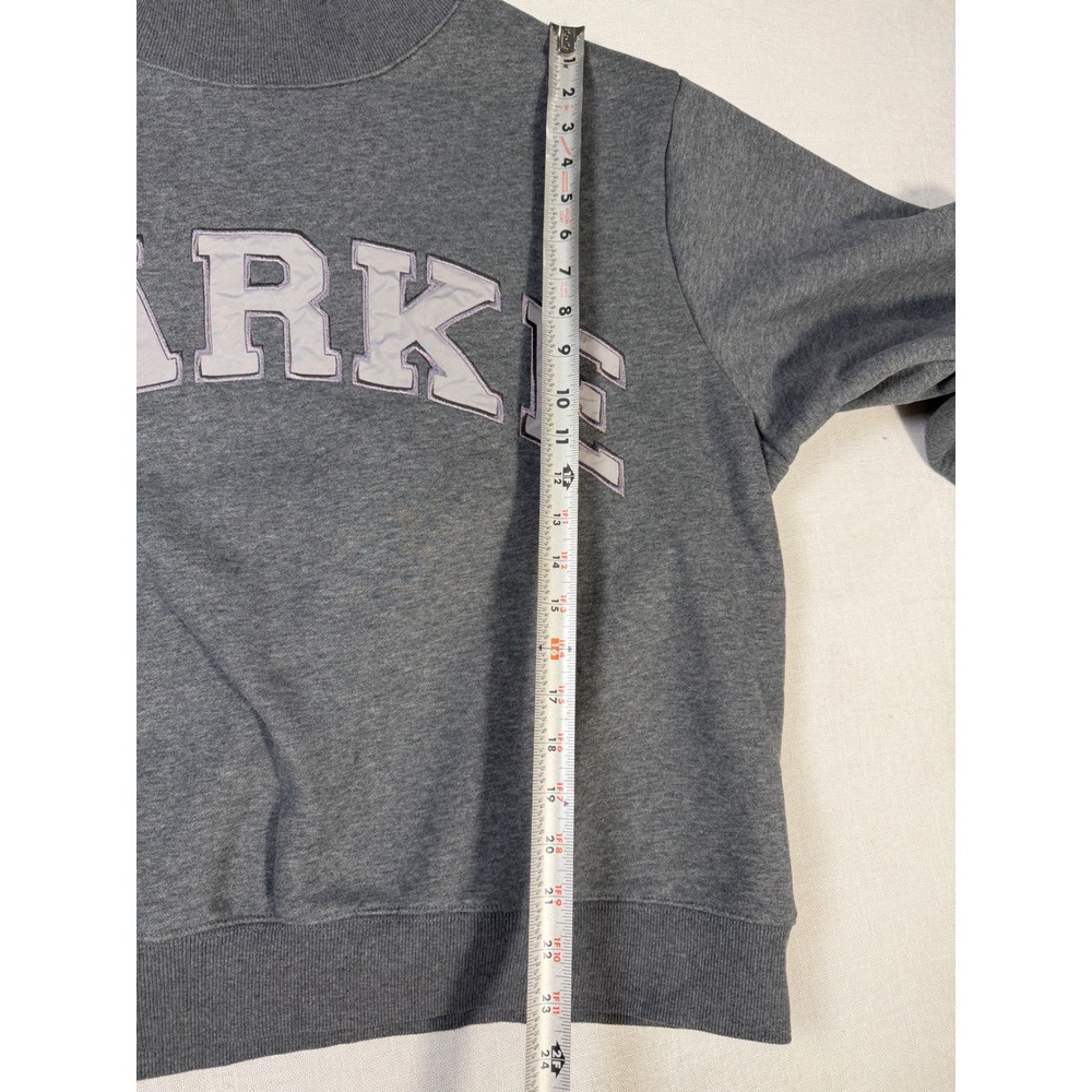 Parke Women Oversized Mock Neck Sweatshirt Charcoal Grey Varsity Logo L/XL - Picture 6 of 6